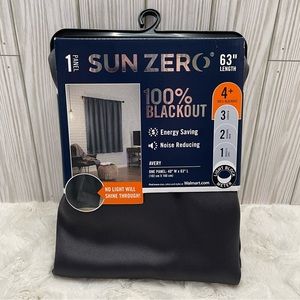 Sun Zero 100% Blackout Panel-Avery-Coal-40”x63” NWT